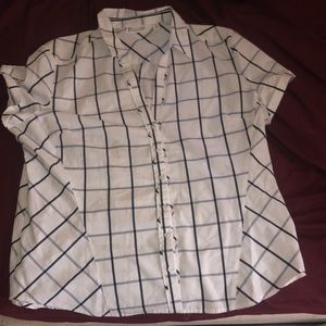 Women’s button down shirt. Grey and black lines